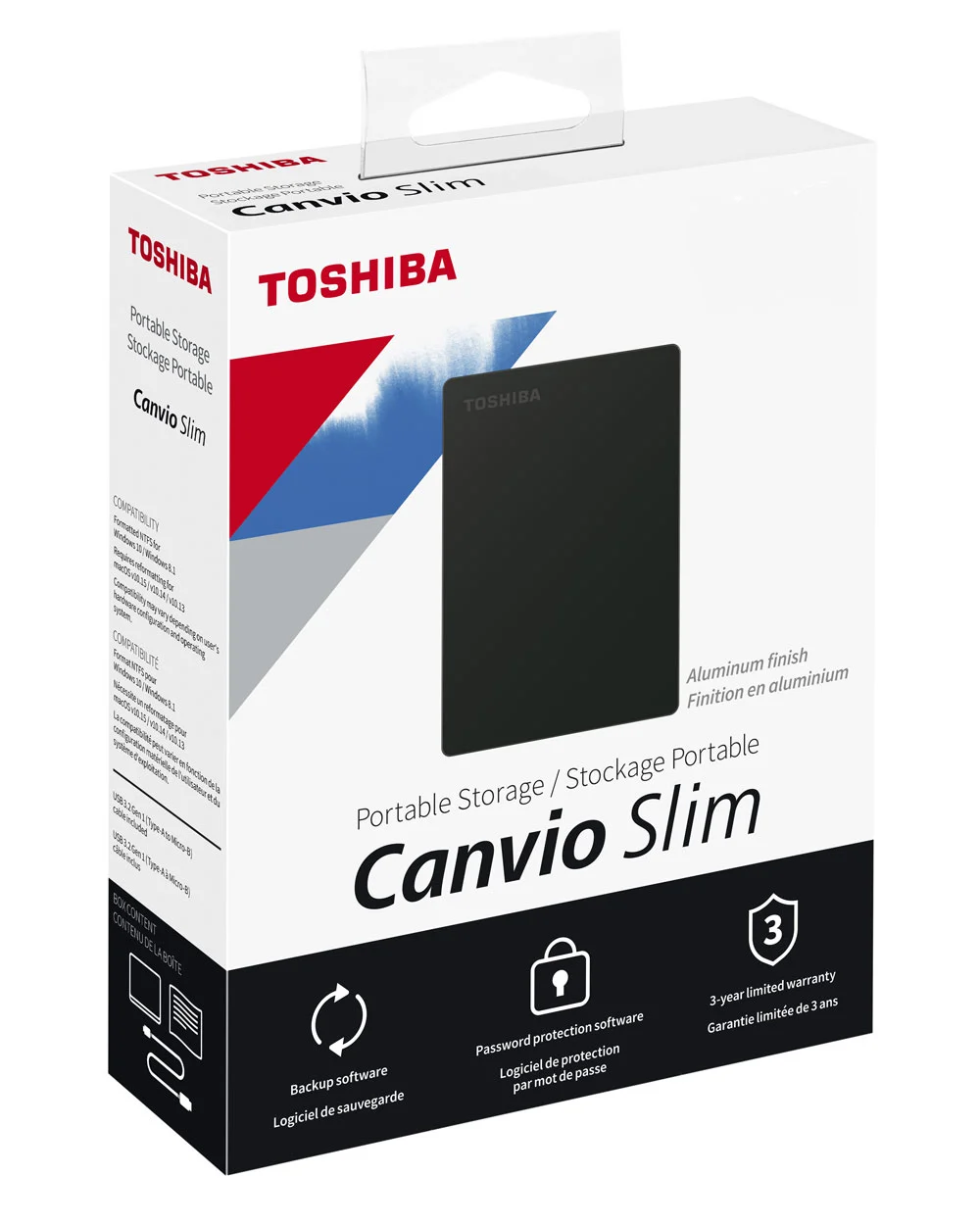 هارد دیسک اکسترنال توشیبا مدل  Canvio Slim  ظرفیت 2 ترابایت