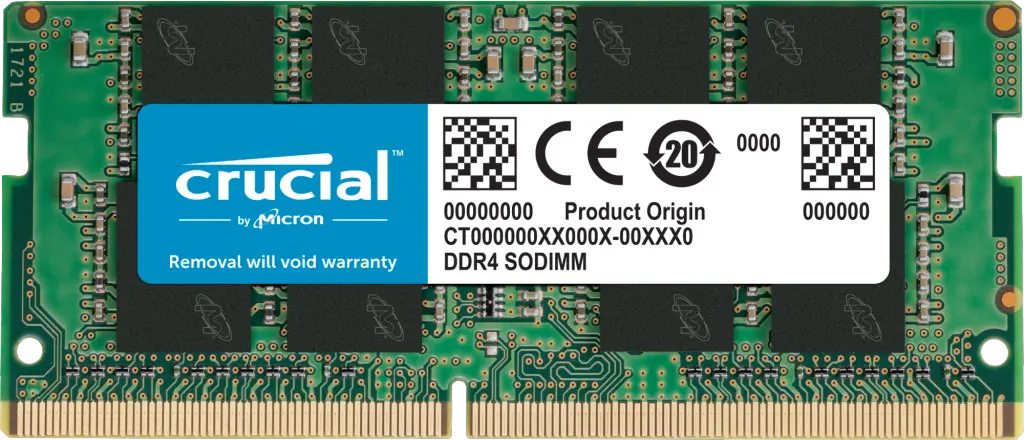 رم لپ تاپ تک کاناله کروشیال مدل Crucial 32GB DDR4-2666 SODIMM ظرفیت 32 گیگابایت
