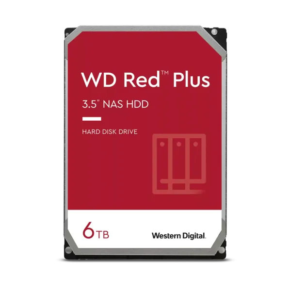 هارد دیسک اینترنال وسترن دیجیتال مدل Western Digital WD Red Plus NAS Hard Drive 3.5-Inch ظرفیت 6 ترابایت