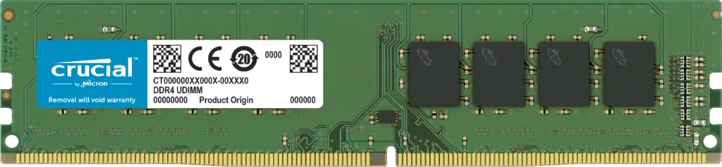 رم کامپیوتر کروشیال مدل Crucial 32GB DDR4-3200 UDIMM ظرفیت 32 گیگابایت